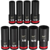 Milwaukee 49-66-7022 SHOCKWAVE 9 piece Impact Duty 1/2 inch SAE Deep 6 Point Socket Set Milwaukee 49-66-7022 SHOCKWAVE 9 piece Impact Duty 1/2 inch SAE Deep 6 Point Socket Set