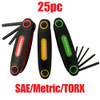 Truwerx 50020 25pc 3-in-1 Hex Key Set - SAE/Metric/TORX