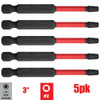 Truwerx 51033 #2 Square x 3-Inch Impact Driver Bit - 5pk