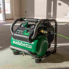 Metabo HPT EC36DAQ4 36V MultiVolt 2 Gallon Cordless Air Compressor with hose hooked up Metabo HPT EC36DAQ4 36V MultiVolt 2 Gallon Cordless Air Compressor with hose hooked up