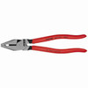 Knipex 9 inch High Leverage Combination Pliers looking straight on at the pliers Knipex 9 inch High Leverage Combination Pliers looking straight on at the pliers
