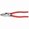 Knipex 9-1/2 inch High Leverage Combination Pliers looking straight on at the pliers Knipex 9-1/2 inch High Leverage Combination Pliers looking straight on at the pliers