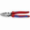 Knipex 9-1/2 inch Ultra High Leverage Comfort Lineman foots Pliers with Crimper looking at pliers on slight angle Knipex 9-1/2 inch Ultra High Leverage Comfort Lineman foots Pliers with Crimper looking at pliers on slight angle
