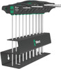 Wera 05023454001 454/10 HF 10pc SAE Hex-Plus T-Handle Screwdriver Set with Metal Rack