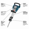 Bosch 11335K 15 Amp 1-1/8 inch Hex Jack Breaker Hammer showing features