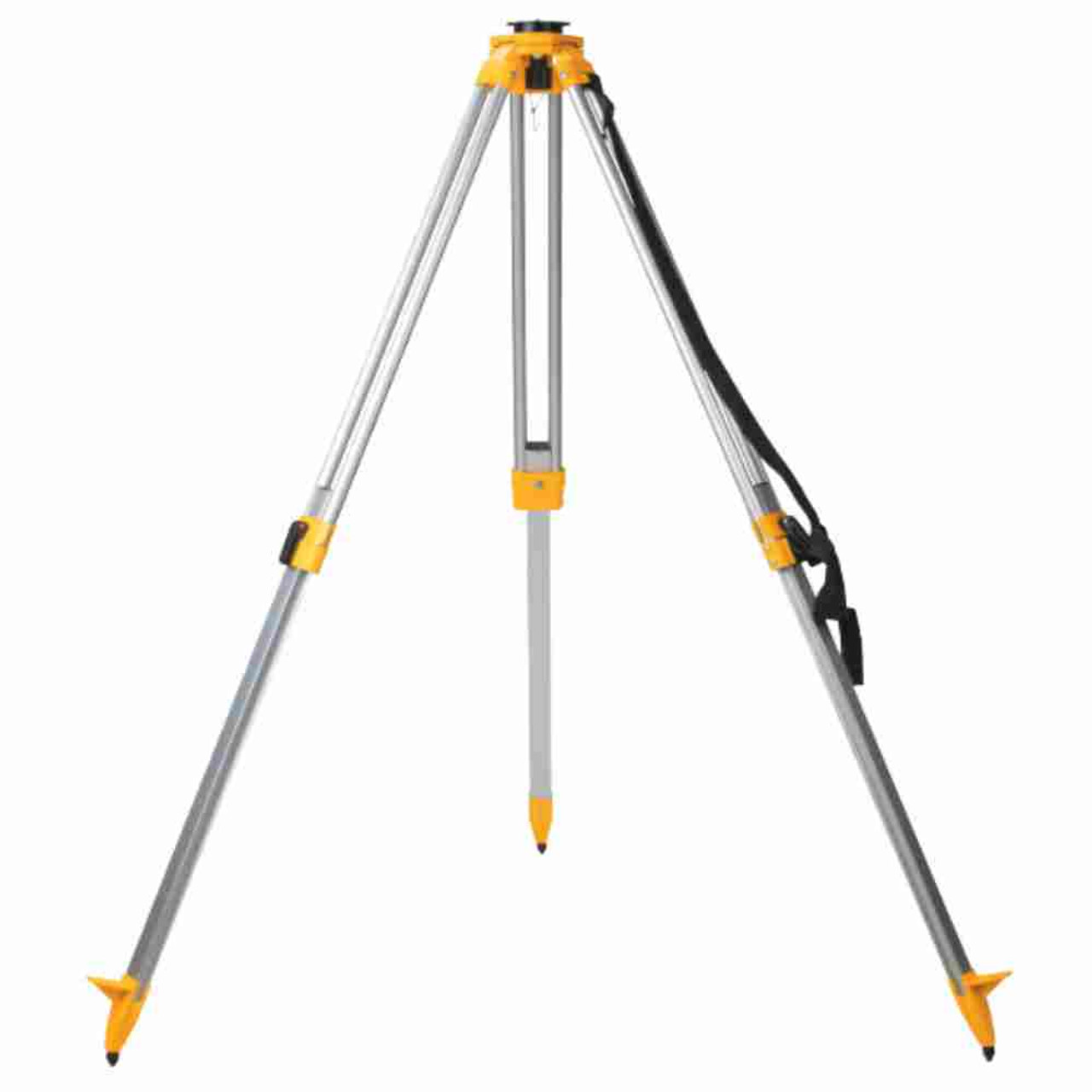 DeWalt DW0737 5/8-11 NC Construction Tripod showing in with legs fully extended