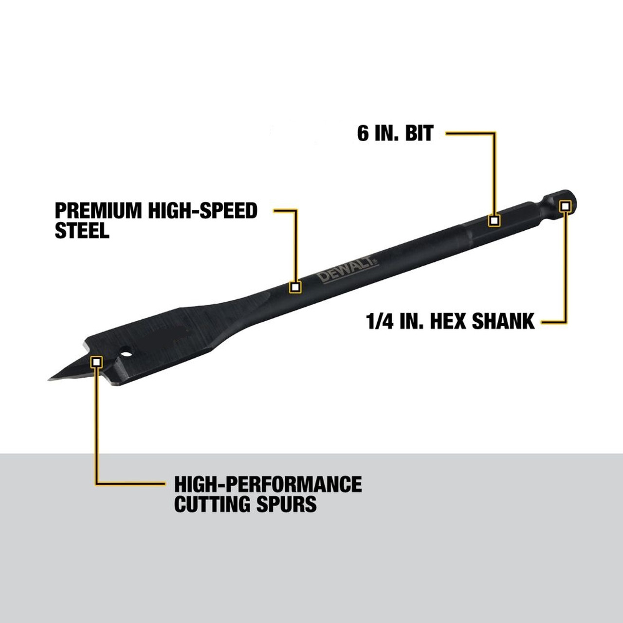 DeWalt DW1574 1/2 inch x 6 inch Heavy Duty Spade Bit DeWalt DW1574 1/2 inch x 6 inch Heavy Duty Spade Bit