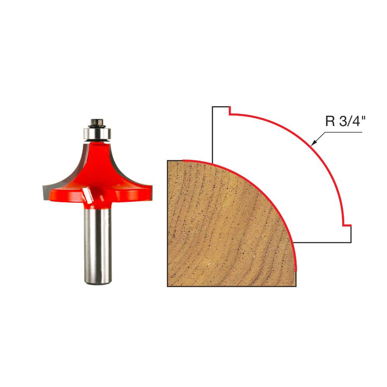 Freud 34-128Q Quadra-Cut 3/4 Inch Radius Rounding Over Router Bit - 1/2 Inch Shank Freud 34-128Q Quadra-Cut 3/4 Inch Radius Rounding Over Router Bit - 1/2 Inch Shank