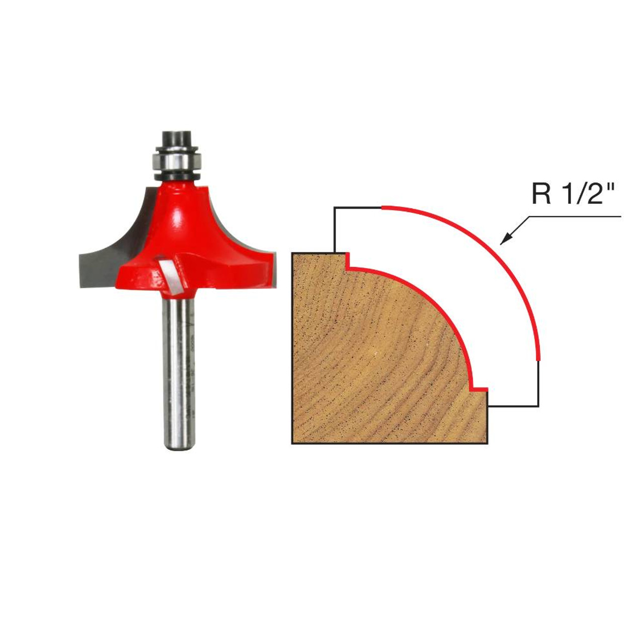 Freud 36-116 1/2 Inch Quadra-Cut Radius Beading Router Bit - 1/4 Inch Shank