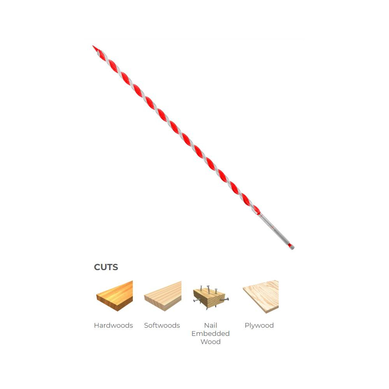 Diablo DAG3020 7/16 Inch x 17-1/2 Inch Auger Bit - 1/4 Inch Hex Shank