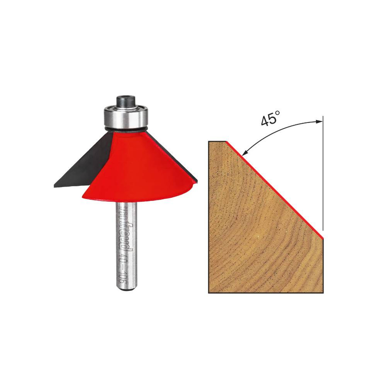 Freud 40-106 1-3/4 Inch Chamfer Router Bit - 1/4 Inch Shank
