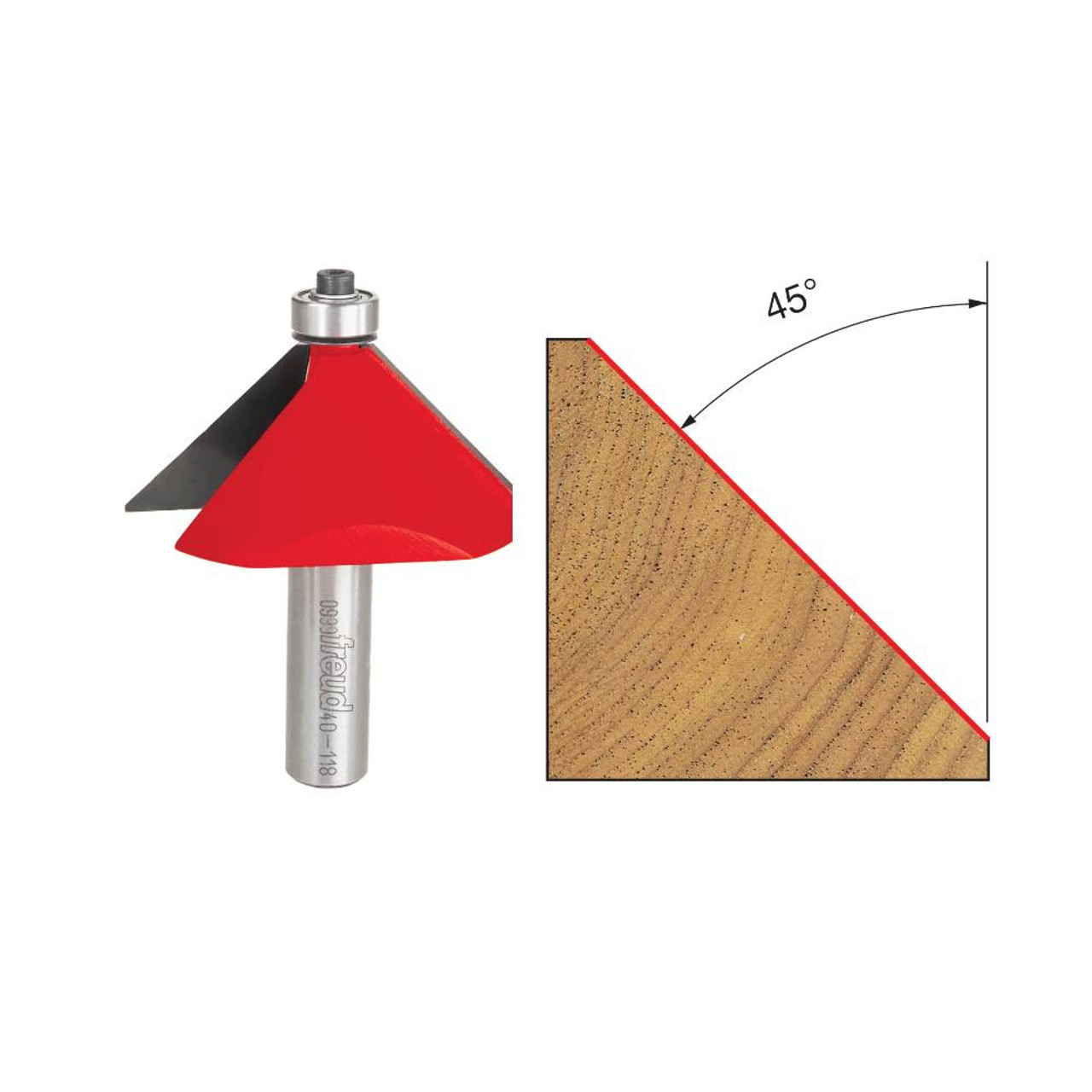 Freud 40-118 2-1/2 Inch Chamfer Router Bit - 1/2 Inch Shank Freud 40-118 2-1/2 Inch Chamfer Router Bit - 1/2 Inch Shank