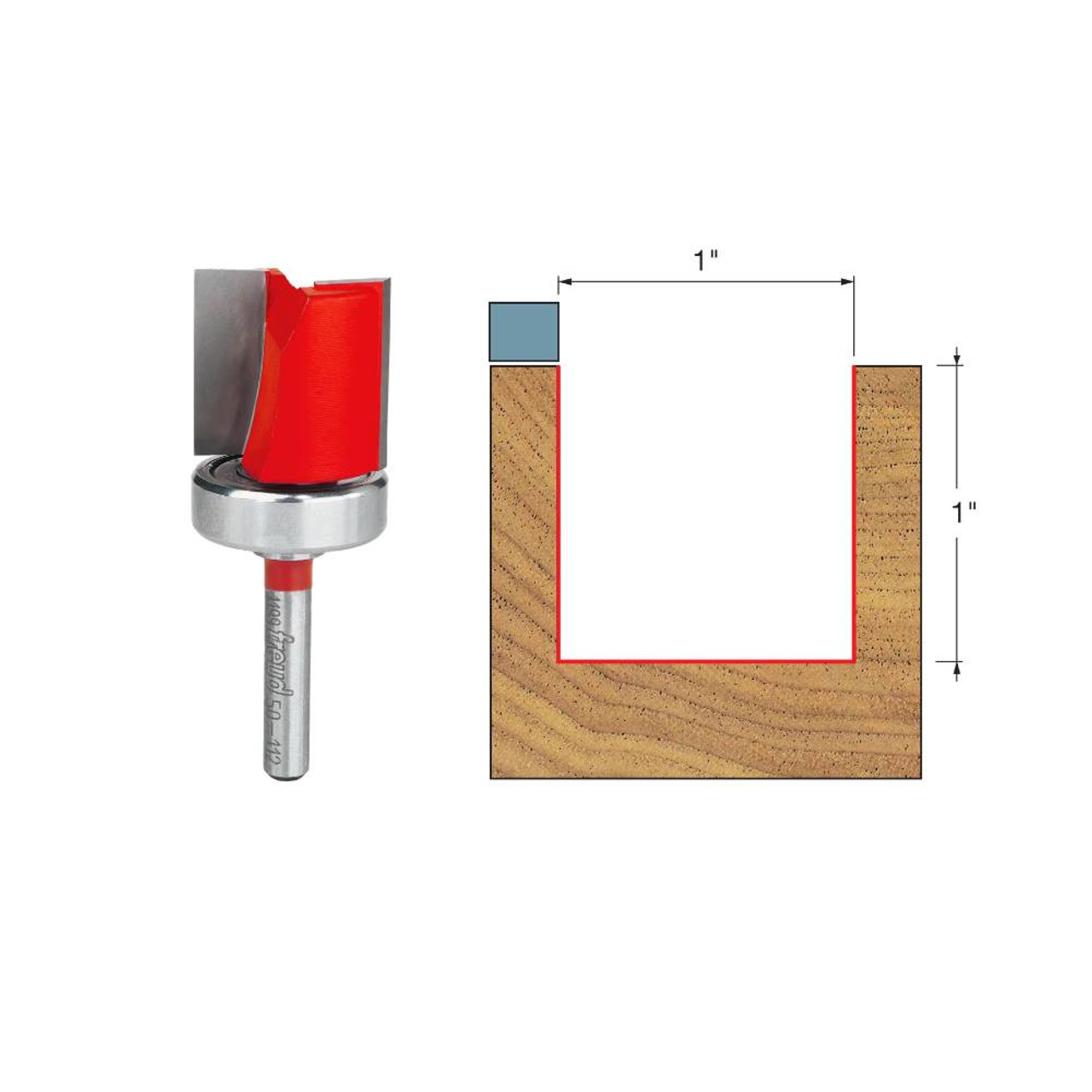 Freud 50-112 1 Inch Top Bearing Flush Trim Router Bit - 1/2 Inch Shank Freud 50-112 1 Inch Top Bearing Flush Trim Router Bit - 1/2 Inch Shank