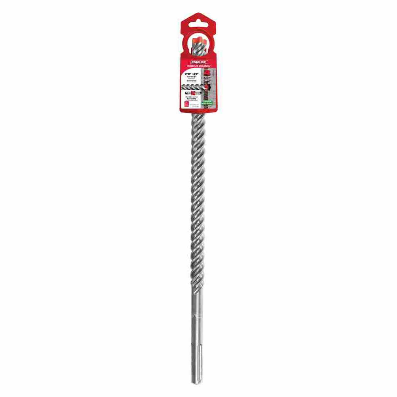 Diablo DMAMX1180 REBAR DEMON 7/8 inch x 16 inch x 21 inch SDS-Max 4-Cutter Full Carbide Head Hammer Drill Bit showing in packaging Diablo DMAMX1180 REBAR DEMON 7/8 inch x 16 inch x 21 inch SDS-Max 4-Cutter Full Carbide Head Hammer Drill Bit showing in packaging