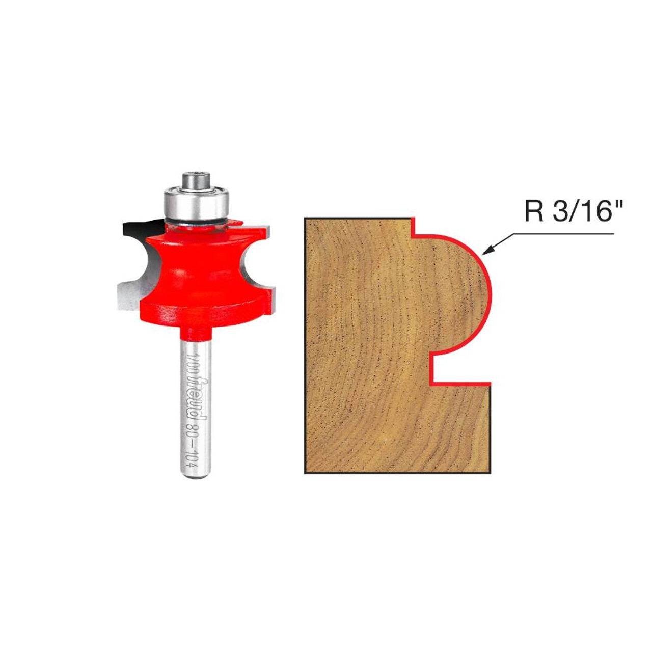 Freud 80-104 3/16 Inch Radius Traditional Beading Router Bit - 1/4 Inch Shank Freud 80-104 3/16 Inch Radius Traditional Beading Router Bit - 1/4 Inch Shank
