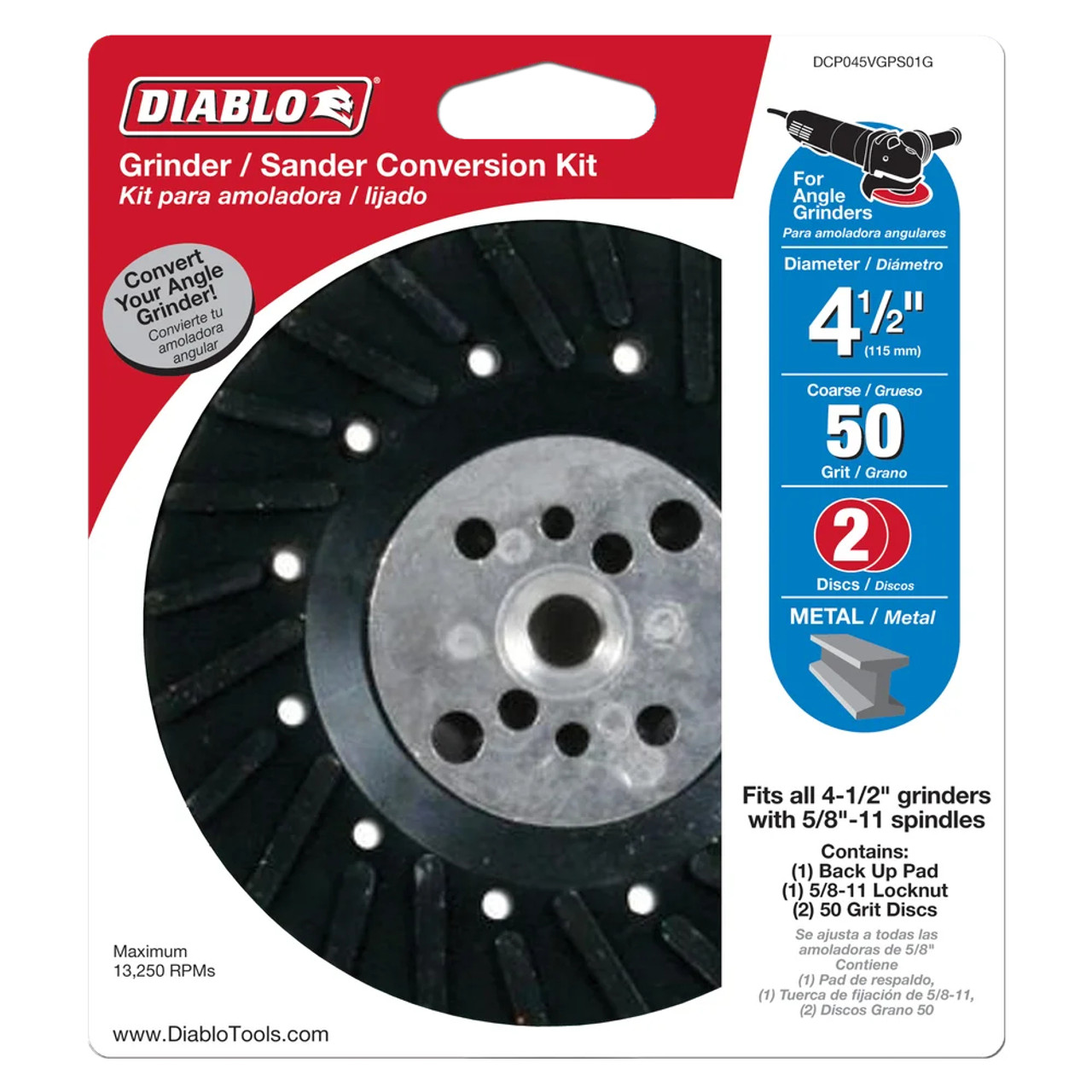 Diablo CDP045VGPS01G 4-1/2 Inch Grinder / Sander Conversion Kit Diablo CDP045VGPS01G 4-1/2 Inch Grinder / Sander Conversion Kit