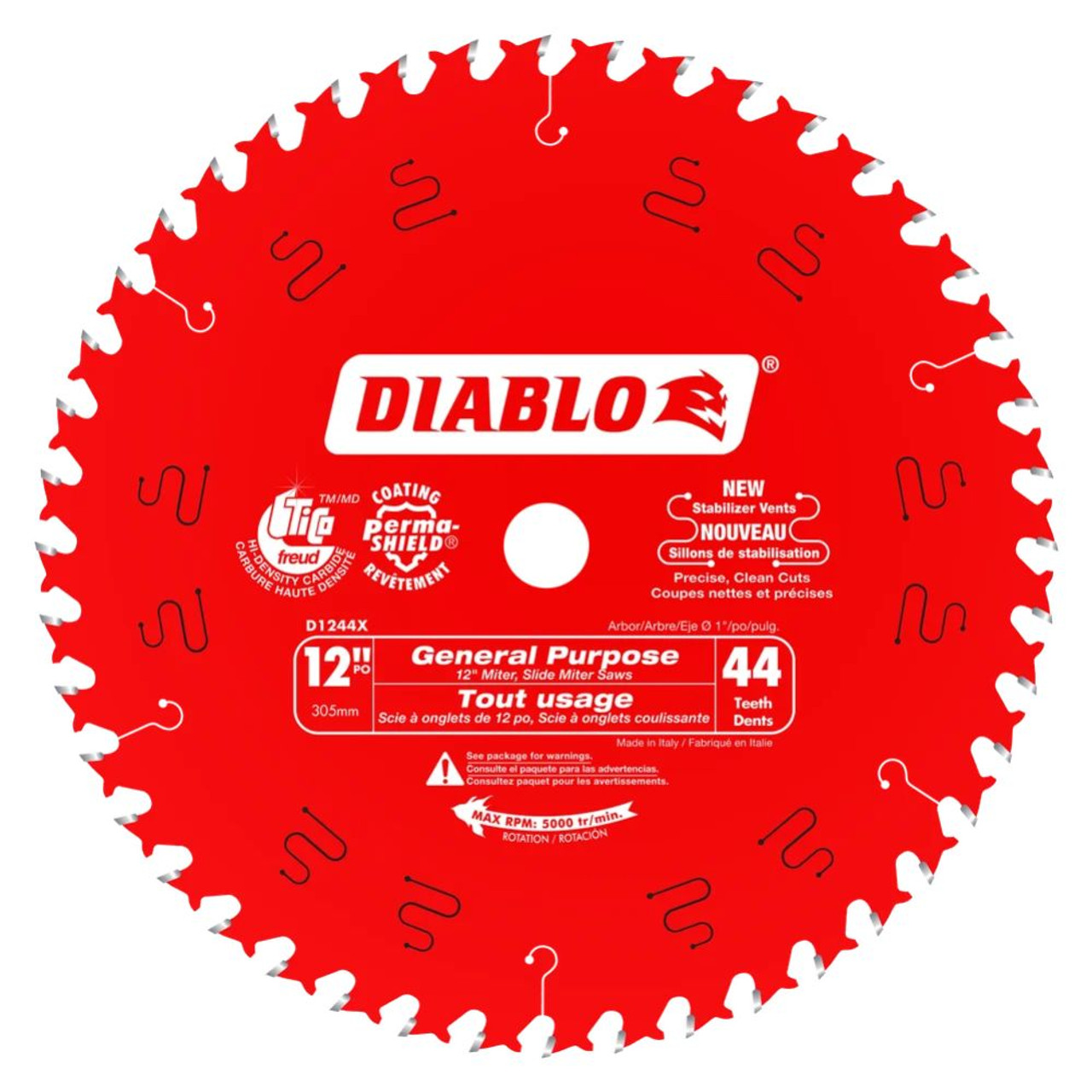 Diablo D1244X 12 Inch x 44T General Purpose Saw Blade