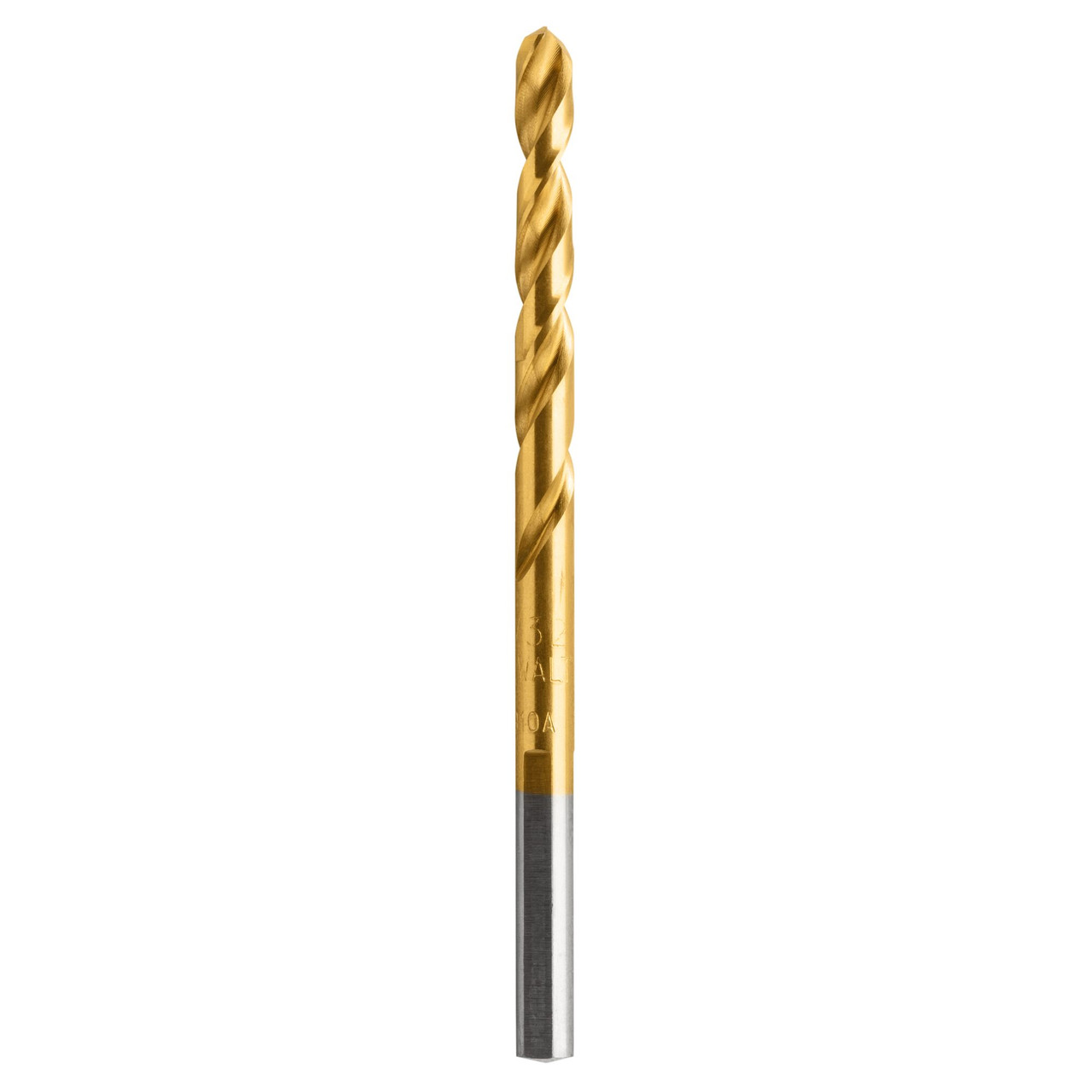 DeWalt DW1314 7/32 inch Titanium Nitride Coated Drill Bit showing different angle DeWalt DW1314 7/32 inch Titanium Nitride Coated Drill Bit showing different angle