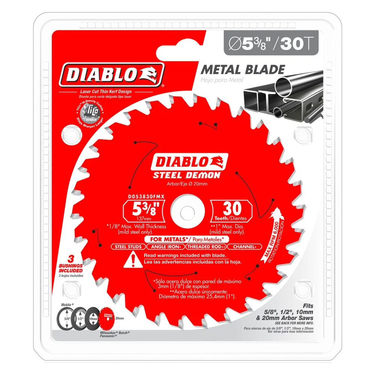 Diablo D053830FMX Steel Demon 5-3/8 inch x 30T Carbide-Tipped Metal Cutting Trim Saw Blade Diablo D053830FMX Steel Demon 5-3/8 inch x 30T Carbide-Tipped Metal Cutting Trim Saw Blade