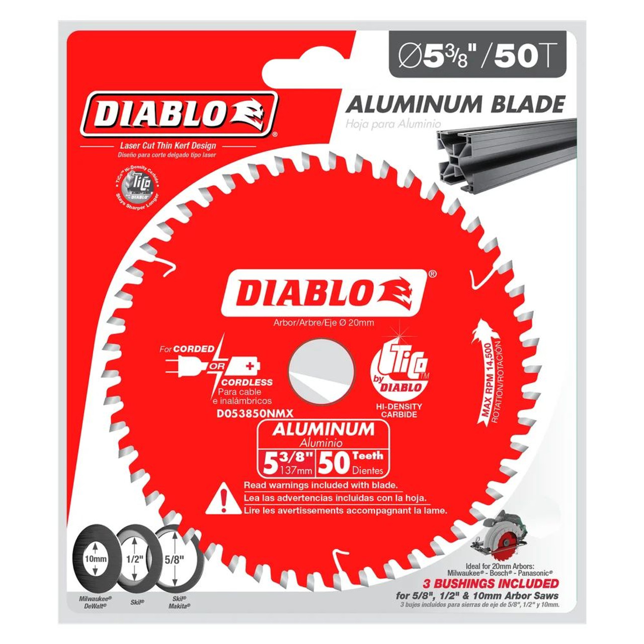 Diablo D053850NMX 5-3/8 inch x 50T Aluminum Cutting Trim Saw Blade Diablo D053850NMX 5-3/8 inch x 50T Aluminum Cutting Trim Saw Blade
