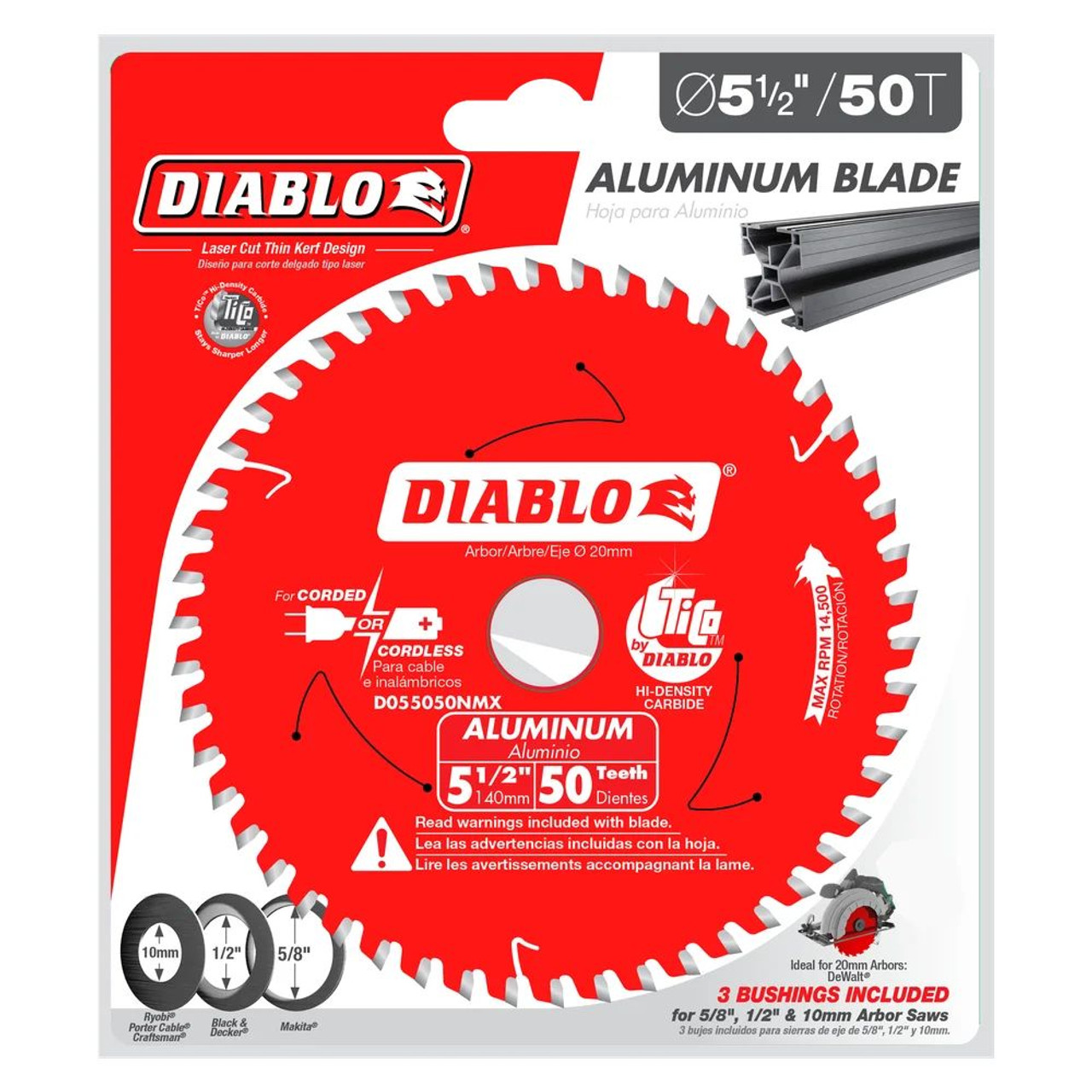 Diablo D055050NMX 5-1/2 inch x 50T Aluminum Cutting Trim Saw Blade Diablo D055050NMX 5-1/2 inch x 50T Aluminum Cutting Trim Saw Blade