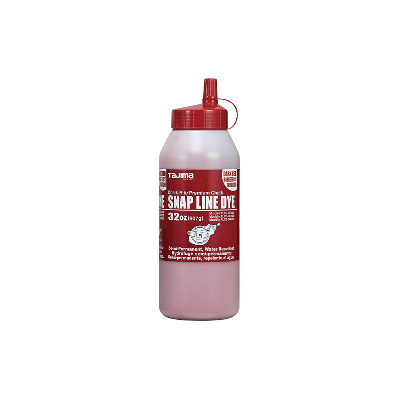 Tajima PLC3-DR900 Dark Red Semi-Permanent Snap-Line Dye - 32oz Bottle