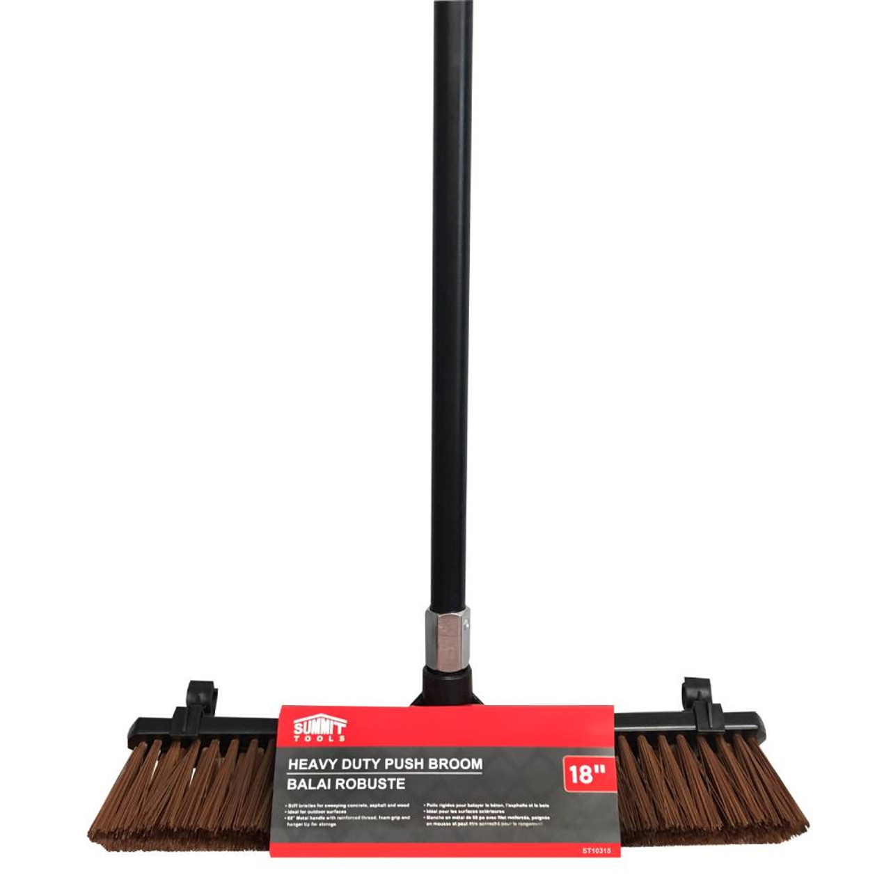 Summit ST10315 18 inch Heavy Duty Push Broom with 60 inch Long Handle