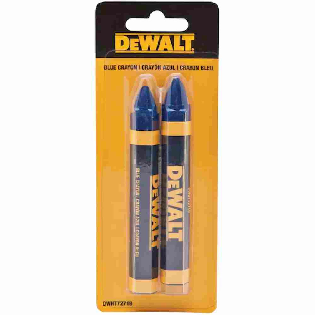 DeWalt DWHT72719 Blue Lumber Crayon - 2pk showing in packaging