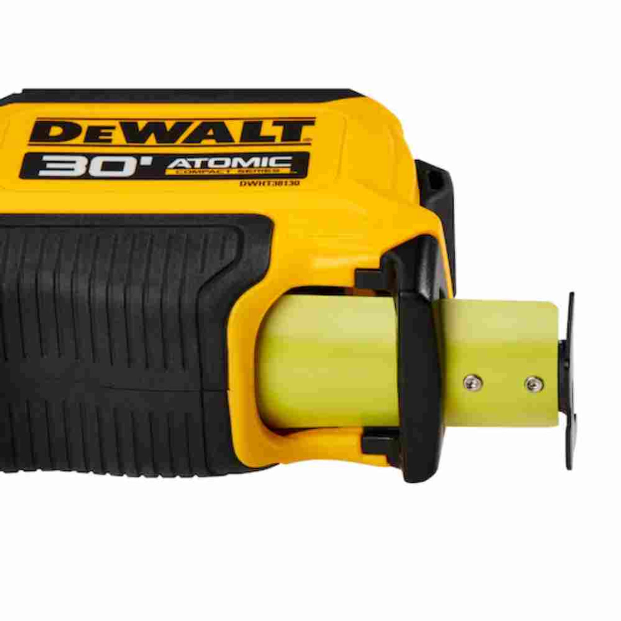 DeWalt DWHT38130S ATOMIC 30 feet Tape Measure showing finger spacing