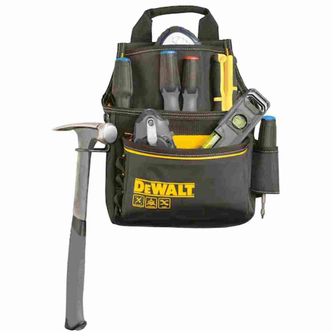 DeWalt DWST540101 Professional Backpack on Wheels showing with tools loaded in pouch (Tools sold separately)