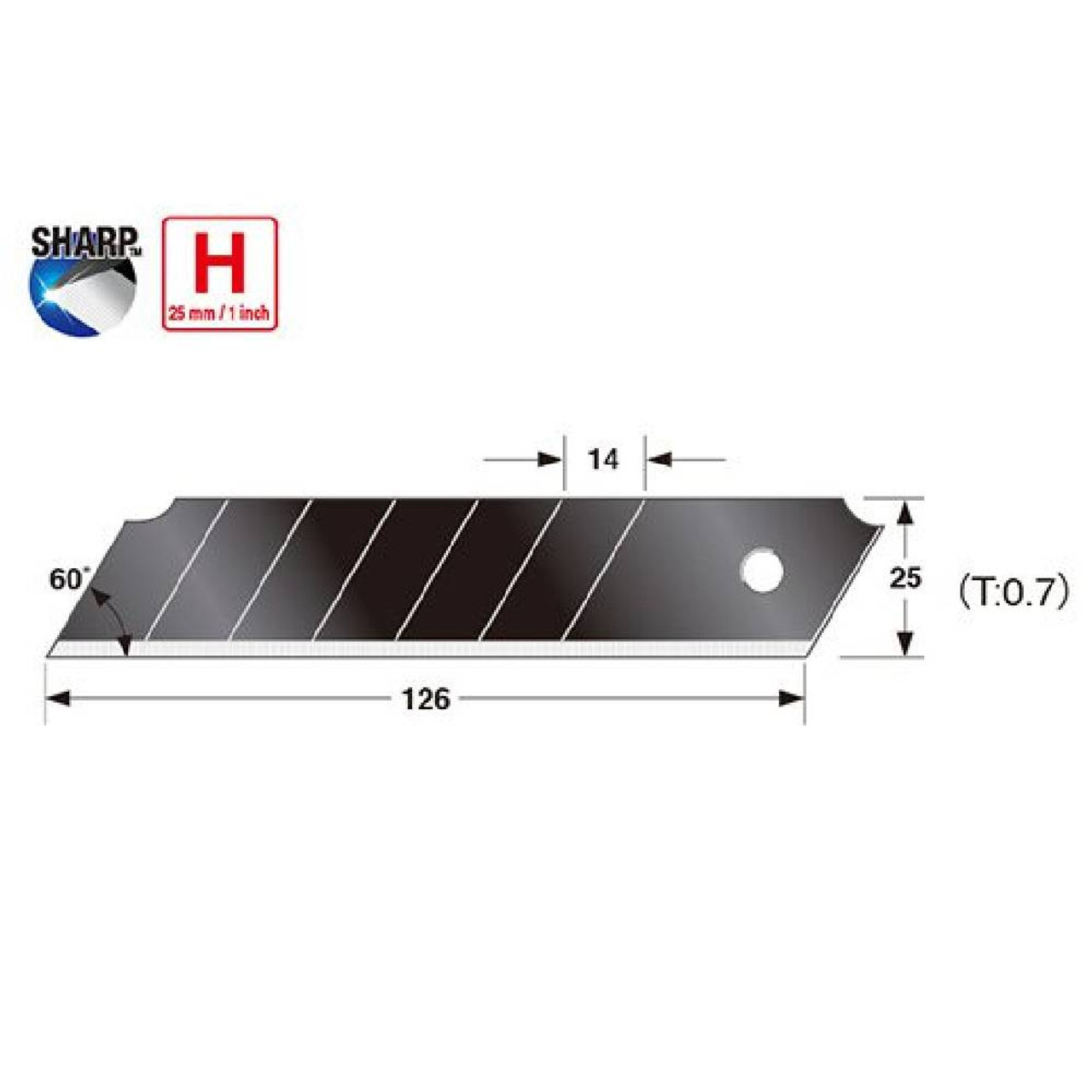 Tajima LCB-65RB Razar Black H 25m Blades - 10pk
