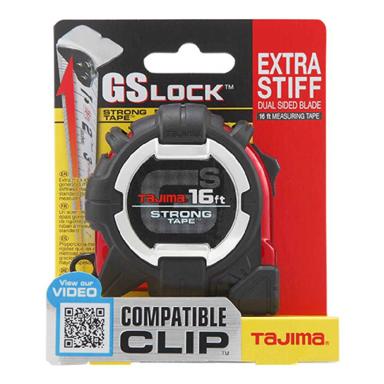 Tajima GS-C16BW GS Lock Compatible Clip 16' x 1 inch Tape Measure