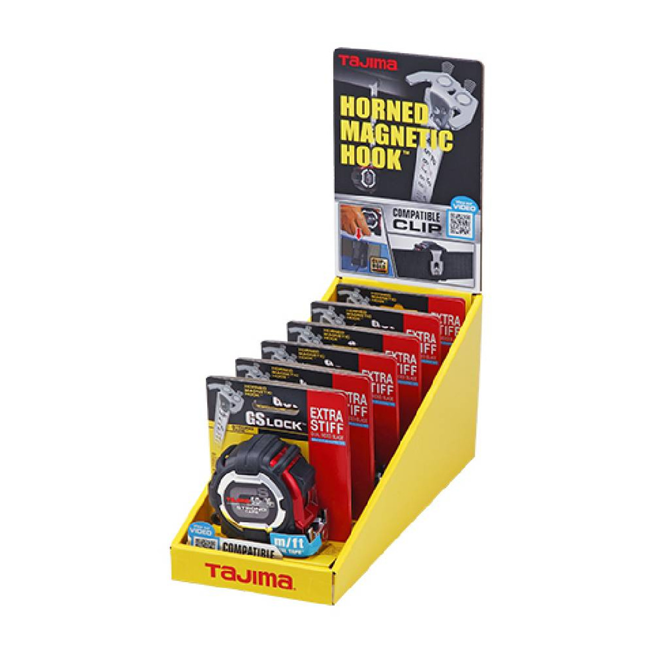 Tajima GS-MC16-5MBW GS Lock Horned Magnetic Hook 16'/5m x 1 inch Tape Measure