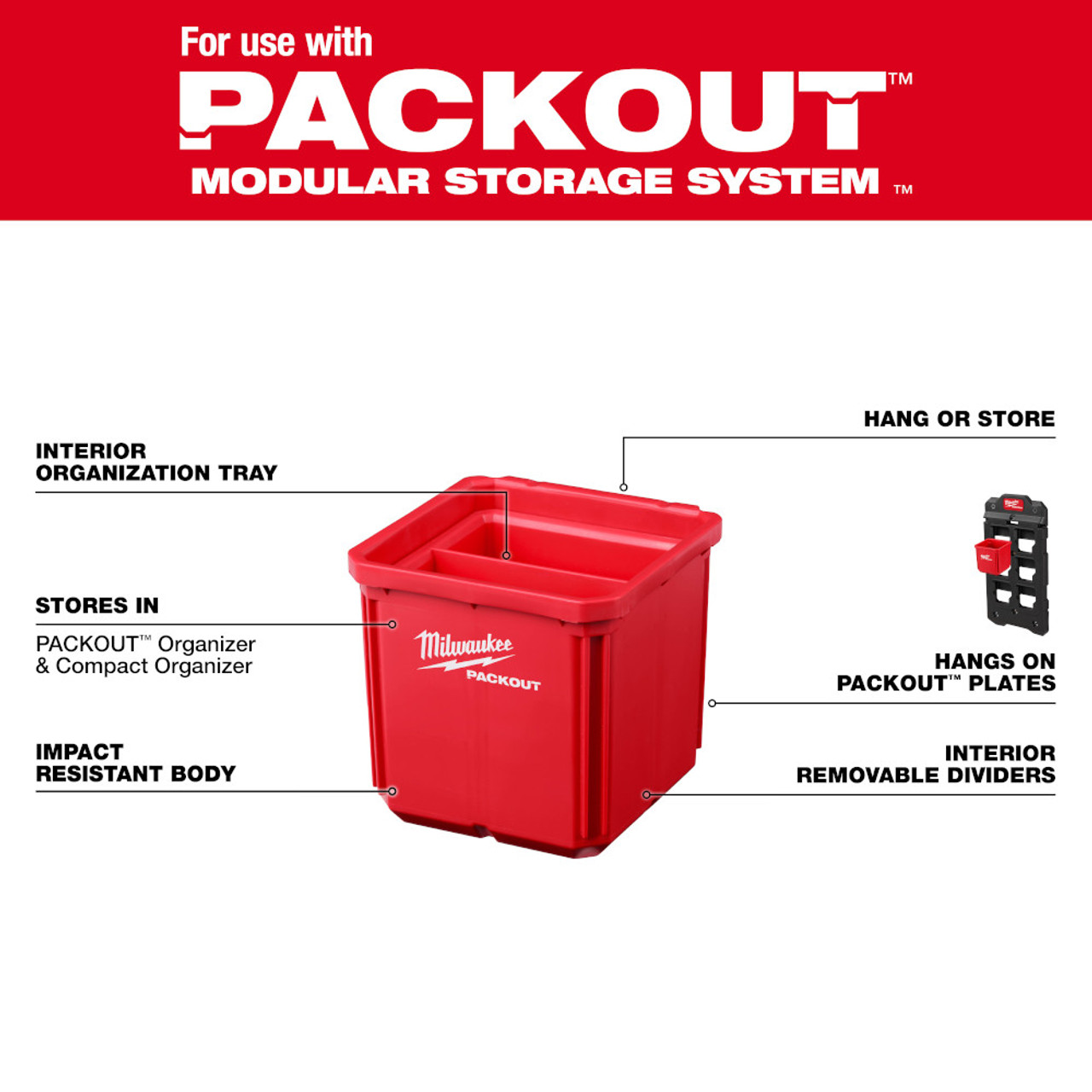 Milwaukee 48-22-8062 2pc Bin Set for PACKOUT Storage