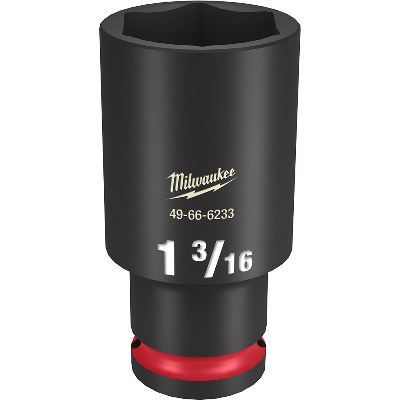 Milwaukee 49-66-6233 SHOCKWAVE Impact Duty 1-3/16 inch 1/2 inch Drive SAE 6pt Deep Socket Milwaukee 49-66-6233 SHOCKWAVE Impact Duty 1-3/16 inch 1/2 inch Drive SAE 6pt Deep Socket