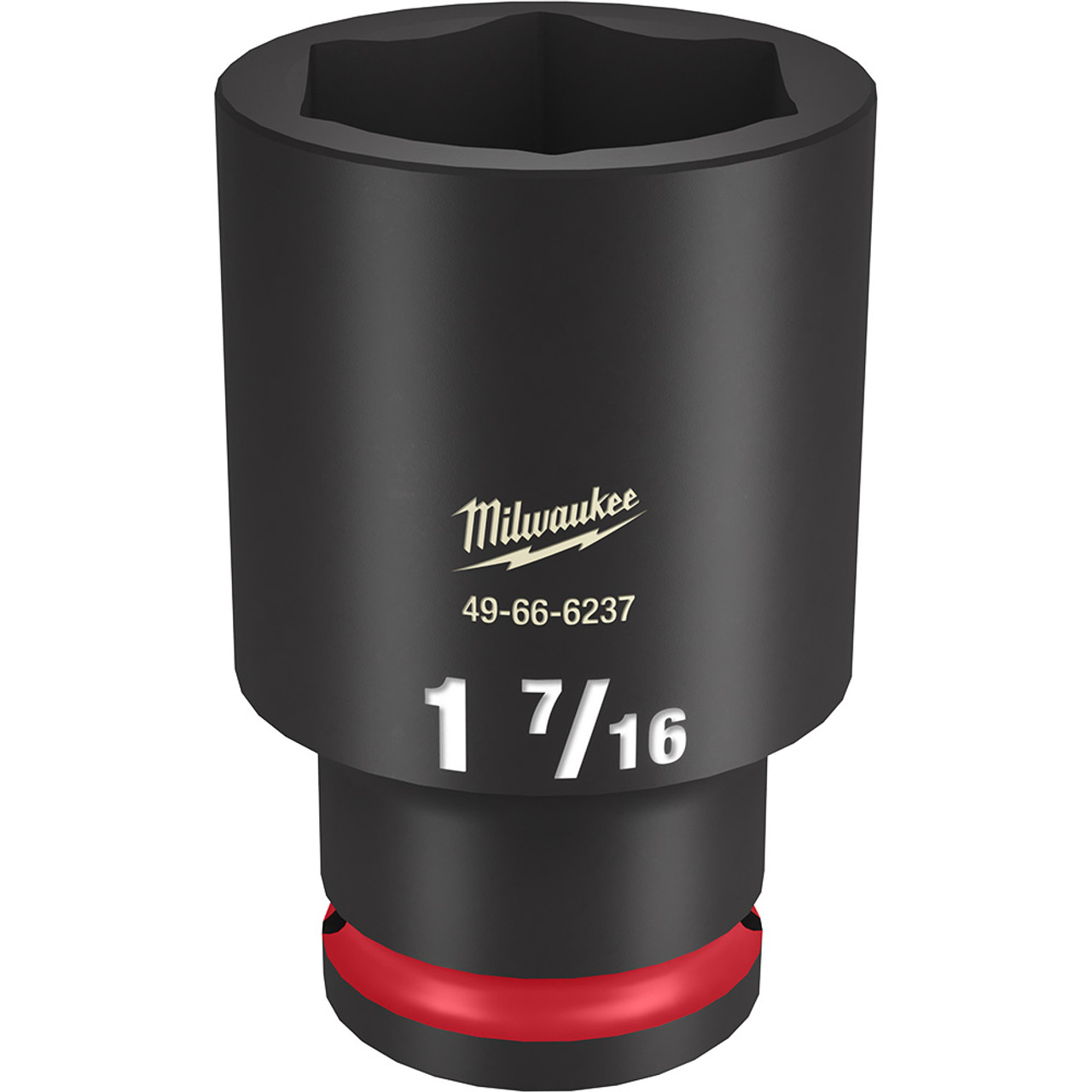 Milwaukee 49-66-6237 SHOCKWAVE Impact Duty 1-7/16 inch 1/2 inch Drive SAE 6pt Deep Socket Milwaukee 49-66-6237 SHOCKWAVE Impact Duty 1-7/16 inch 1/2 inch Drive SAE 6pt Deep Socket