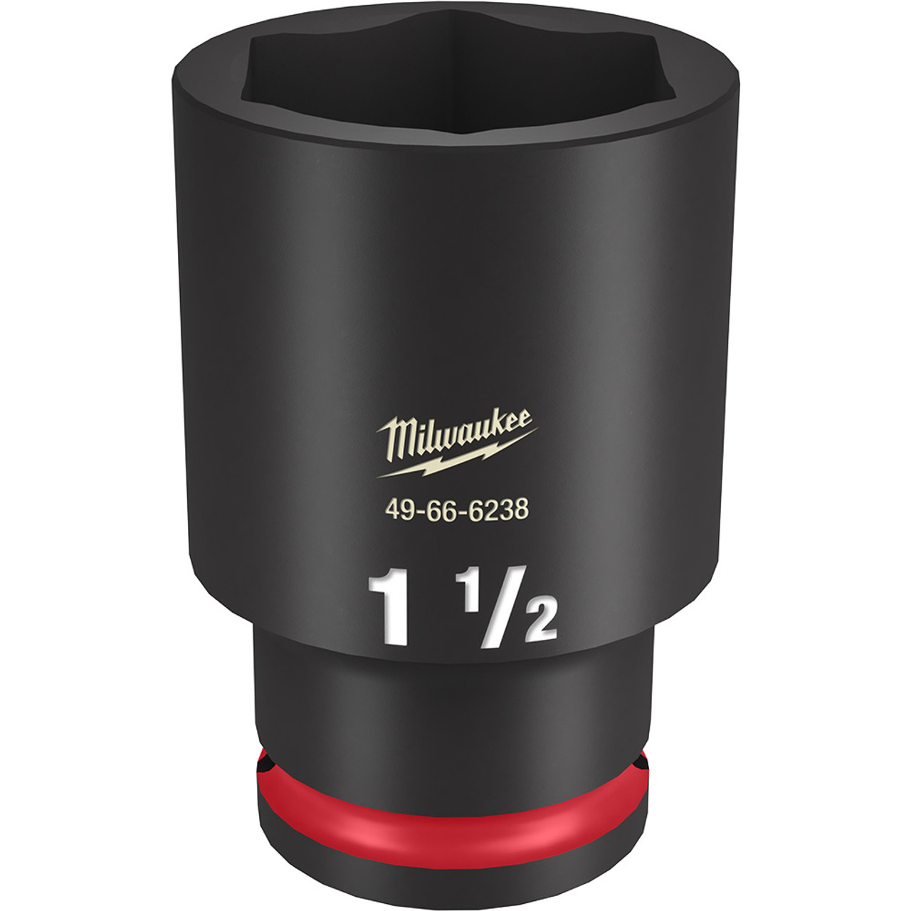 Milwaukee 49-66-6238 SHOCKWAVE Impact Duty 1-1/2 inch 1/2 inch Drive SAE 6pt Deep Socket Milwaukee 49-66-6238 SHOCKWAVE Impact Duty 1-1/2 inch 1/2 inch Drive SAE 6pt Deep Socket