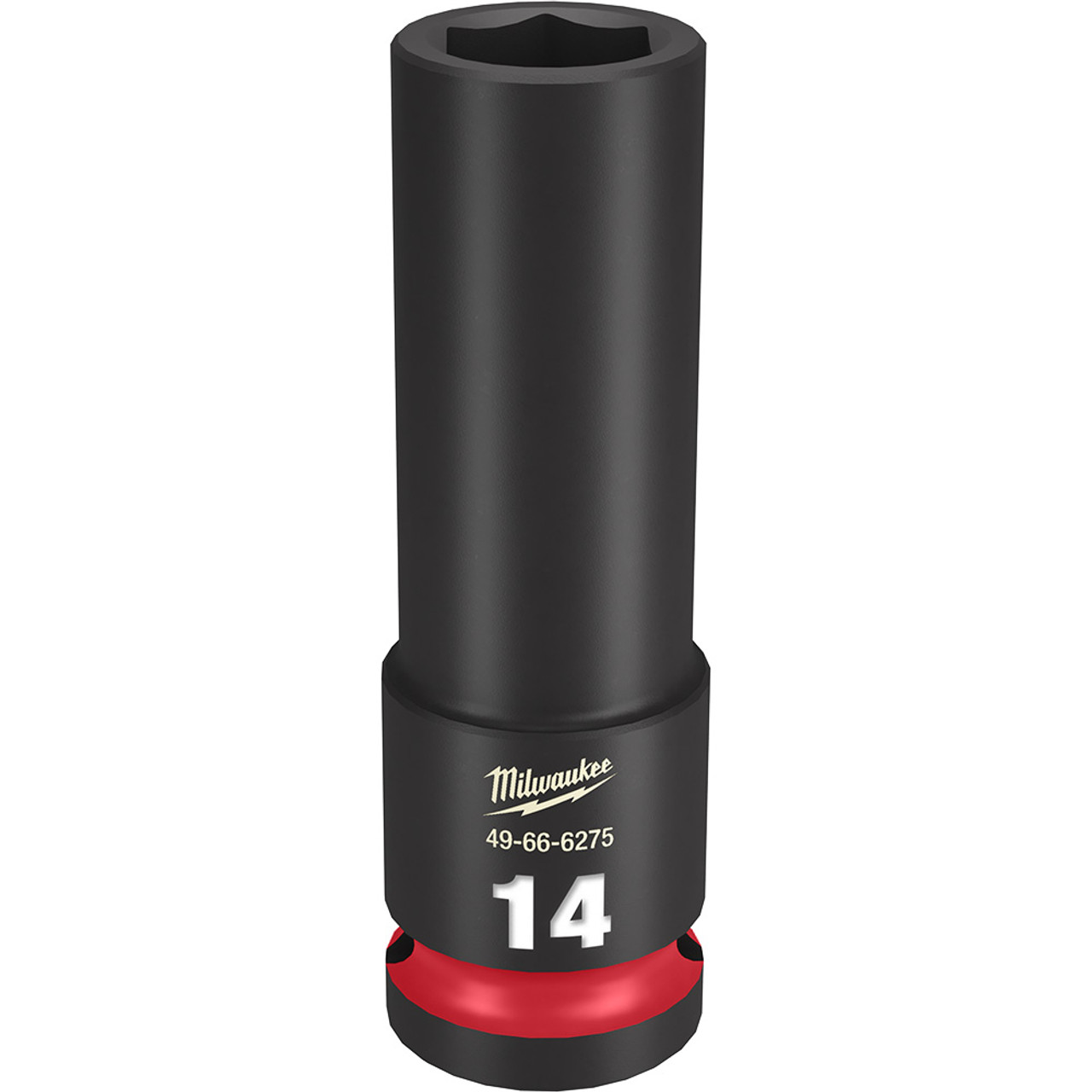 Milwaukee 49-66-6275 SHOCKWAVE Impact Duty 14mm 1/2 inch Drive Metric 6pt Deep Socket Milwaukee 49-66-6275 SHOCKWAVE Impact Duty 14mm 1/2 inch Drive Metric 6pt Deep Socket