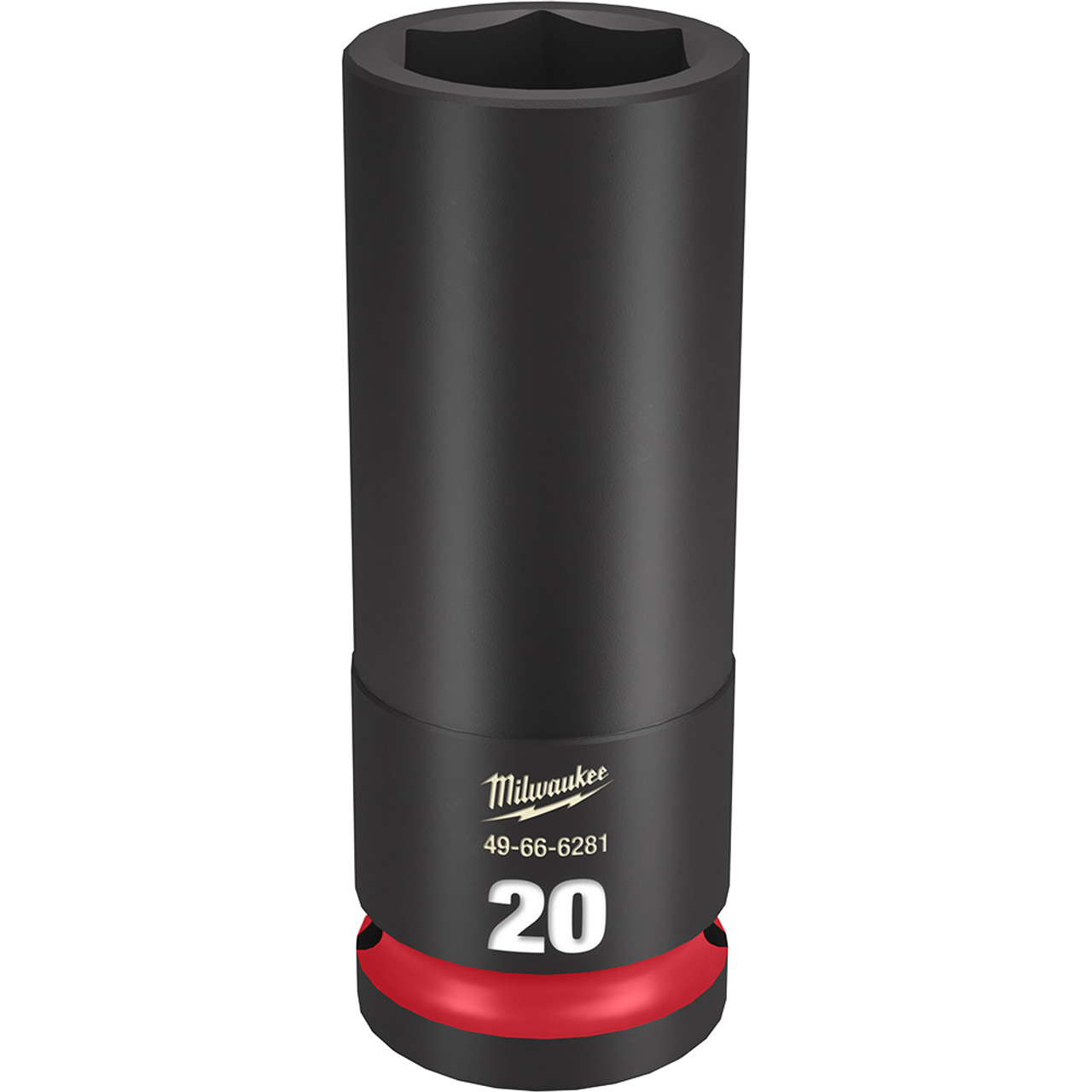 Milwaukee 49-66-6281 SHOCKWAVE Impact Duty 20mm 1/2 inch Drive Metric 6pt Deep Socket Milwaukee 49-66-6281 SHOCKWAVE Impact Duty 20mm 1/2 inch Drive Metric 6pt Deep Socket