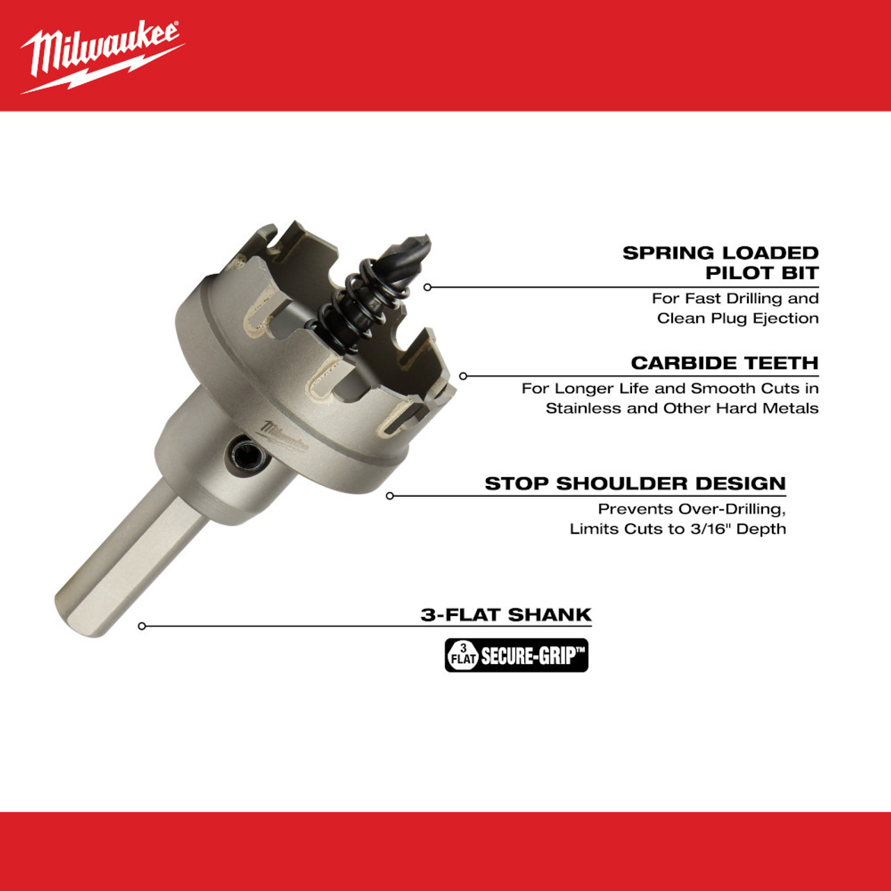 Milwaukee 49-57-8627 1-1/2 inch One-Piece Carbide Hole Cutter