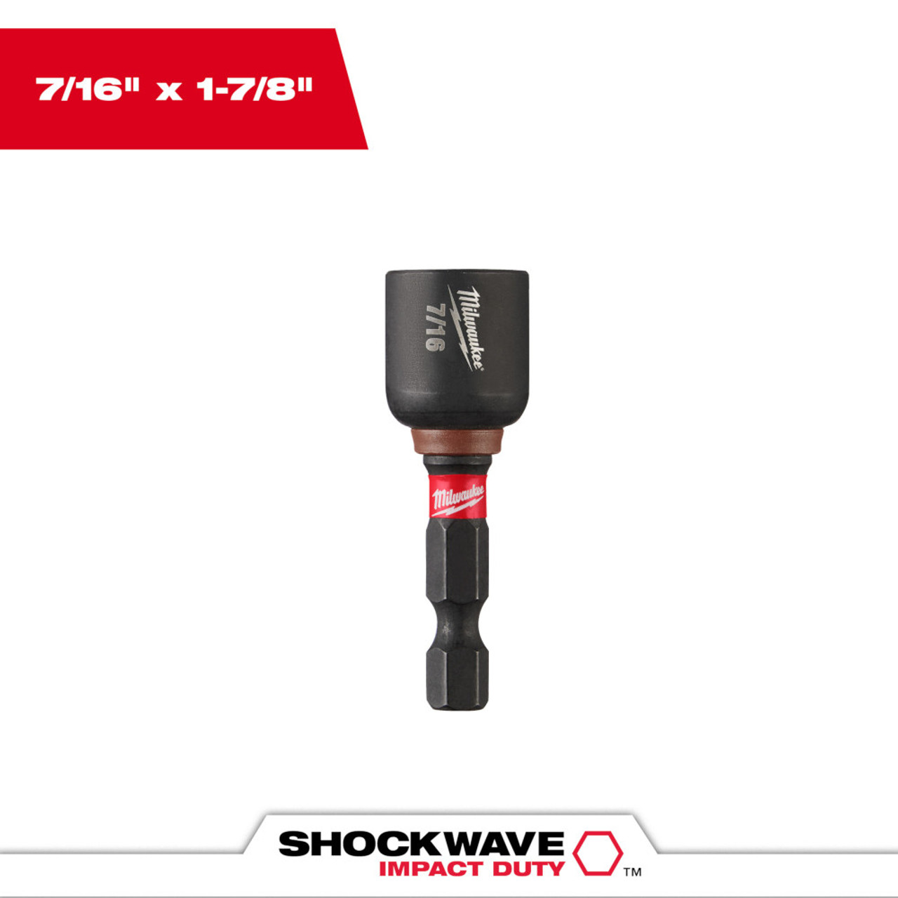 Milwaukee 49-66-4506 7/16 inch x 1-7/8 inch SHOCKWAVE Impact Duty Magnetic Nut Driver
