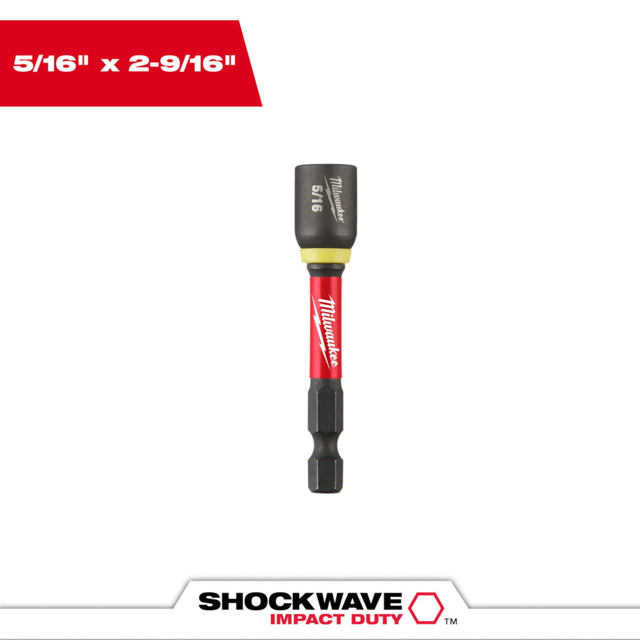 Milwaukee 49-66-4533 5/16 inch x 2-9/16 inch SHOCKWAVE Impact Duty Magnetic Nut Driver Milwaukee 49-66-4533 5/16 inch x 2-9/16 inch SHOCKWAVE Impact Duty Magnetic Nut Driver