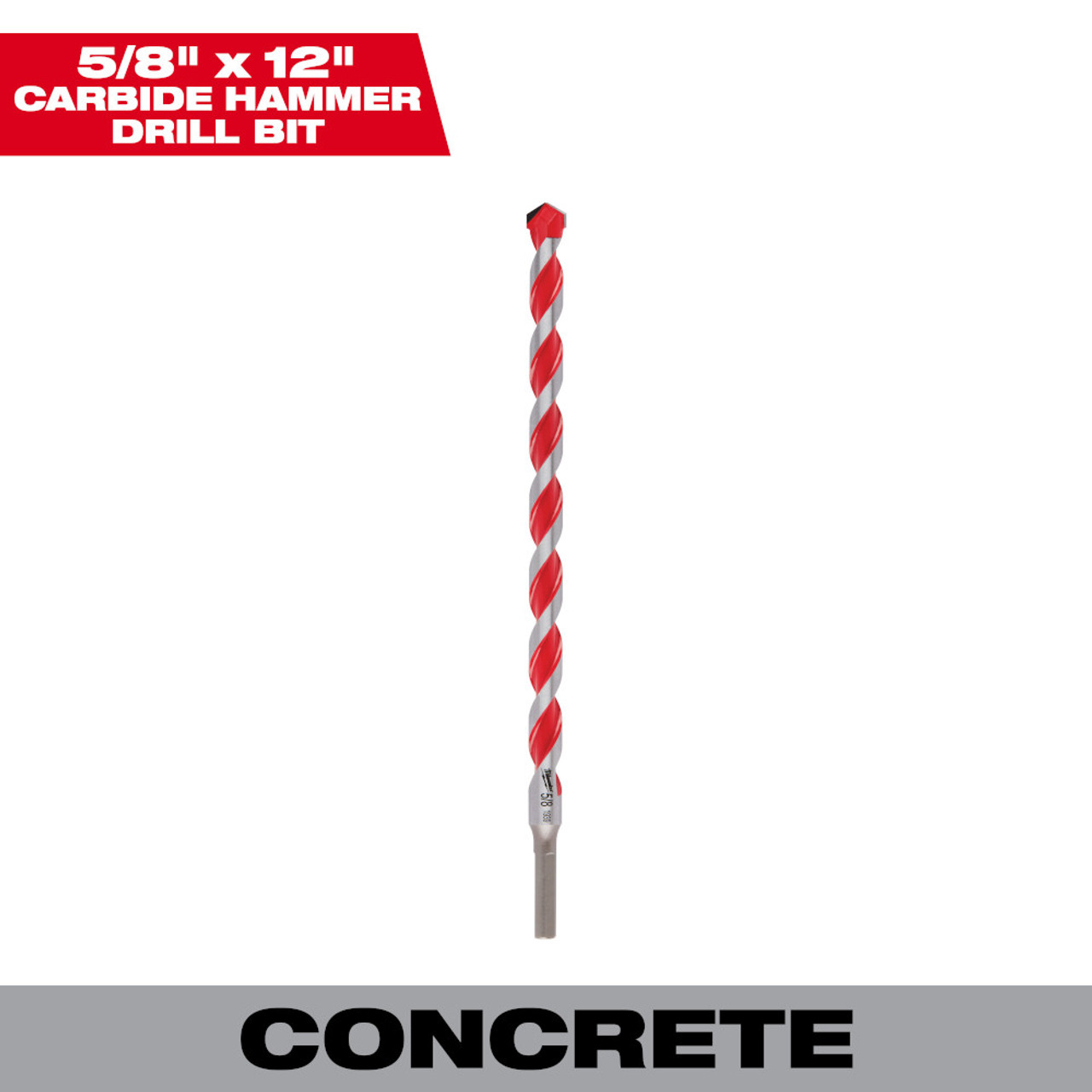 Milwaukee 48-20-9041 SHOCKWAVE 5/8 Inch x 10 Inch x 12 Inch Carbide Hammer Drill Bit Milwaukee 48-20-9041 SHOCKWAVE 5/8 Inch x 10 Inch x 12 Inch Carbide Hammer Drill Bit