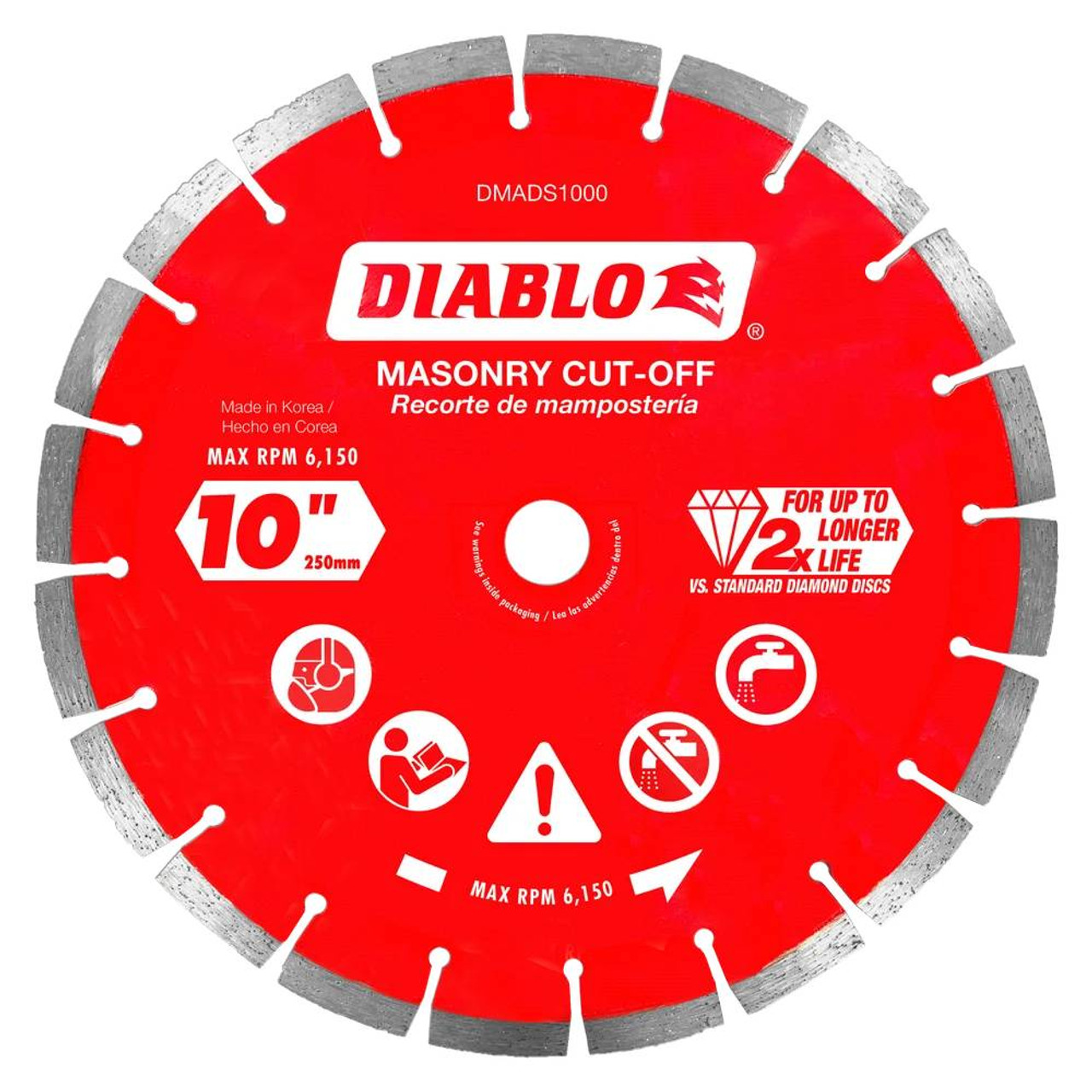 Diablo DMADS1000 10 Inch Diamond Segmented Masonry Cut Off Disc