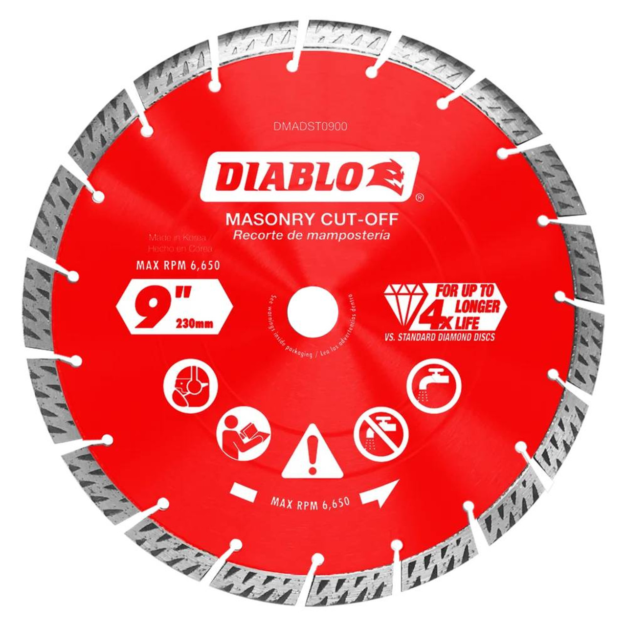 Diablo DMADST0900 9 Inch Diamond Segmented Turbo Masonry Cut Off Disc Diablo DMADST0900 9 Inch Diamond Segmented Turbo Masonry Cut Off Disc
