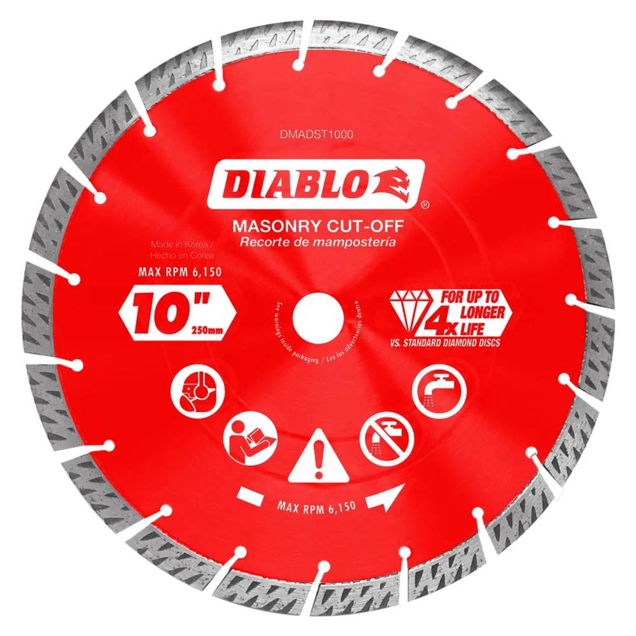 Diablo DMADST1000 10 Inch Diamond Segmented Turbo Masonry Cut Off Disc Diablo DMADST1000 10 Inch Diamond Segmented Turbo Masonry Cut Off Disc