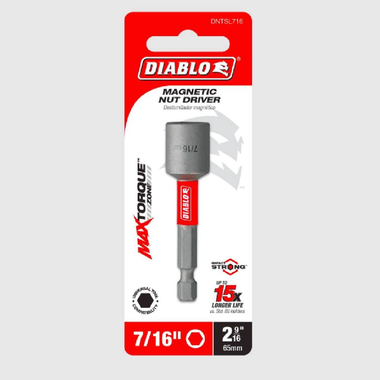 Diablo DNTSL716 7/16 inch x 2-9/16 inch Magnetic Nut Setter Diablo DNTSL716 7/16 inch x 2-9/16 inch Magnetic Nut Setter