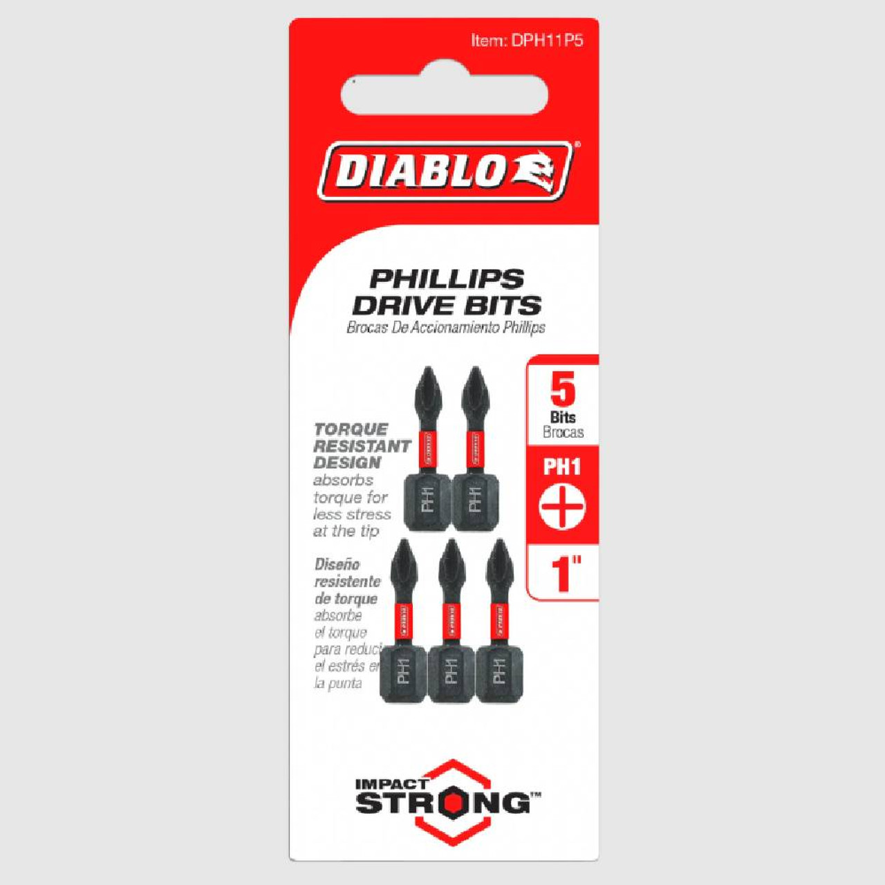 Diablo DPH11P5 1 Inch #1 Phillips Drive Bits - 5pk Diablo DPH11P5 1 Inch #1 Phillips Drive Bits - 5pk