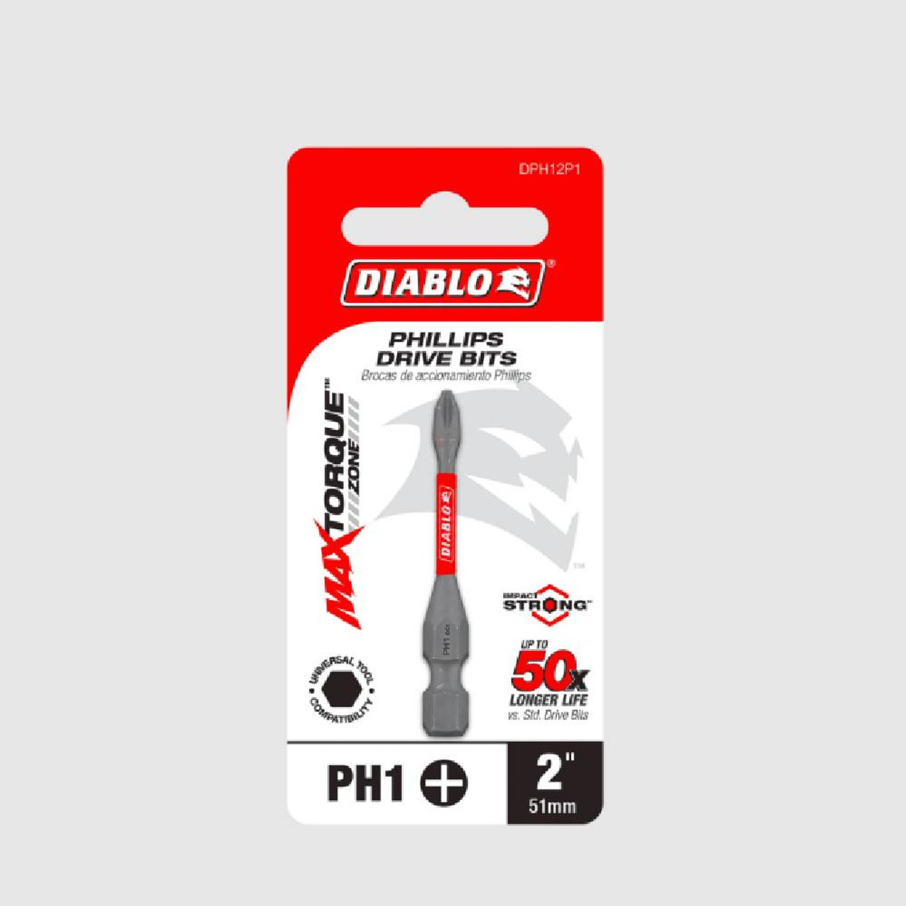 Diablo DPH12P1 2 inch #1 Phillips Drive Bit Diablo DPH12P1 2 inch #1 Phillips Drive Bit