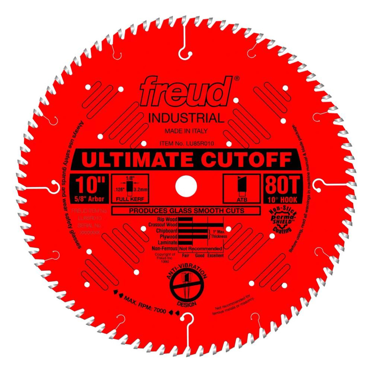 Freud Industrial LU85R010 10 Inch x 80T Ultimate Cut-Off Saw Blade